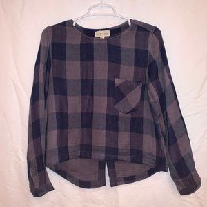Cloth & Stone Large Gingham Long-Sleeve Shirt